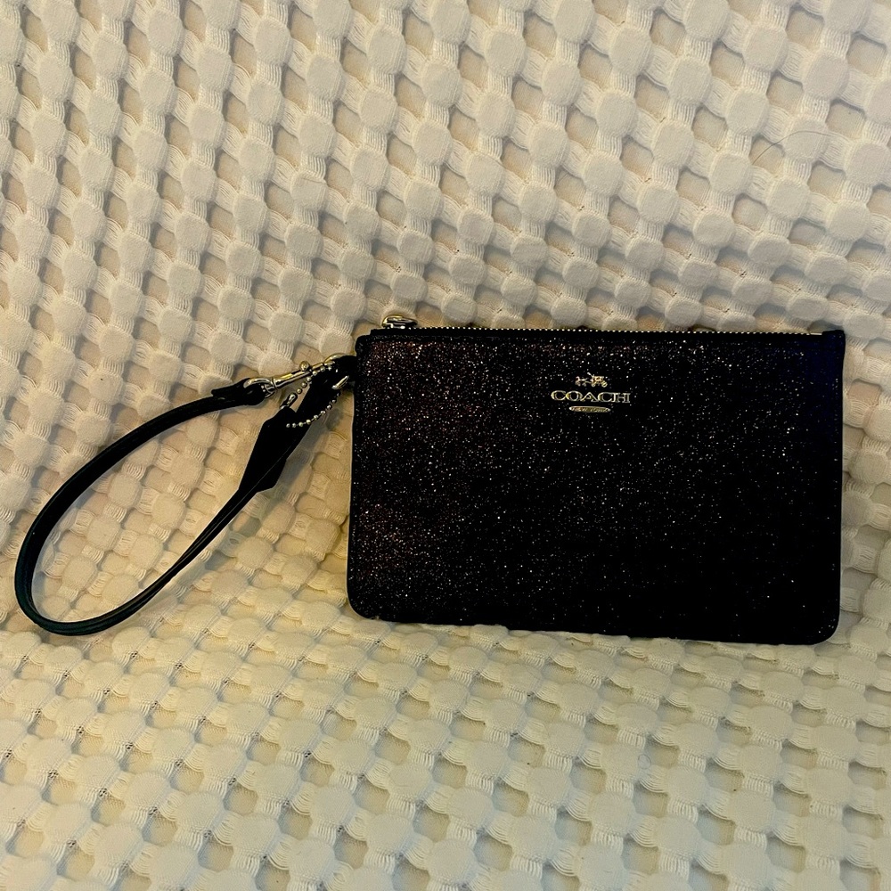 Sparkly Black Coach Wristlet